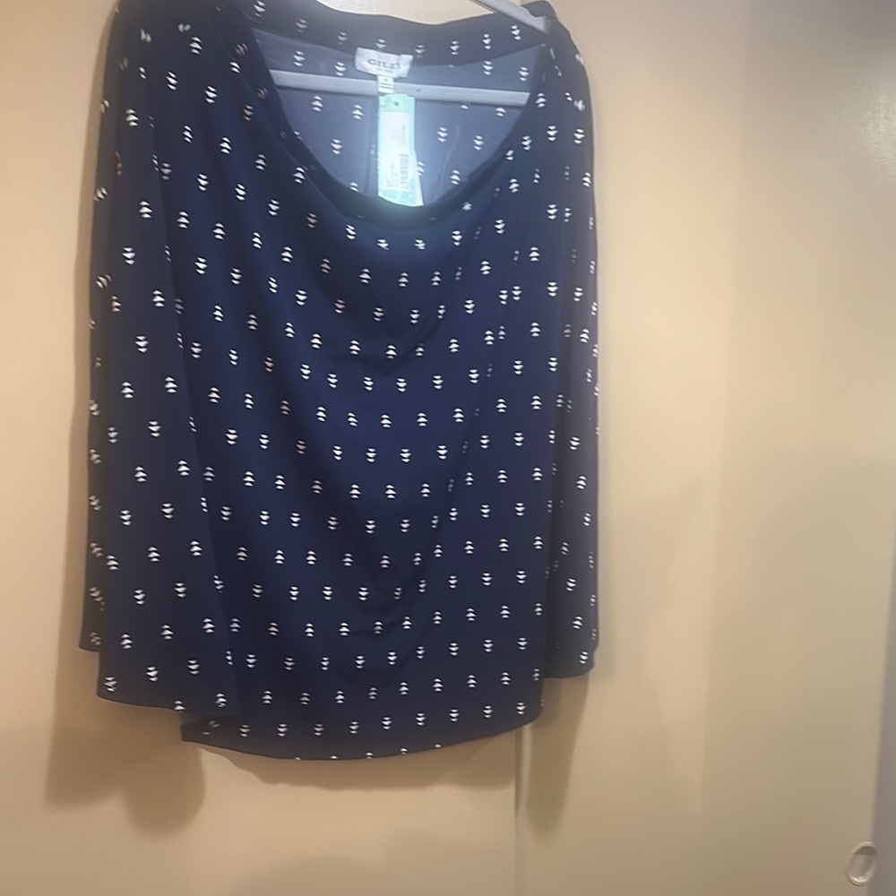 Navy Blue Patterned Skirt